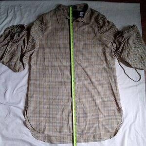 AKIRA SECRETS  OUT PLAID BUTTON UP SHIRT DRESS SIZE: 1X